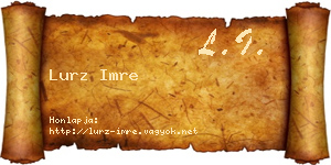 Lurz Imre névjegykártya